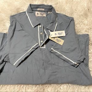 Blue Original Penguin Polo Shirt Mens Large NWT Dusty Blue